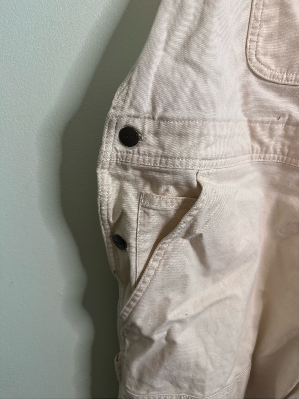 Carhartt Women's Khaki Cotton Overalls (L) - Picture 5 of 9
